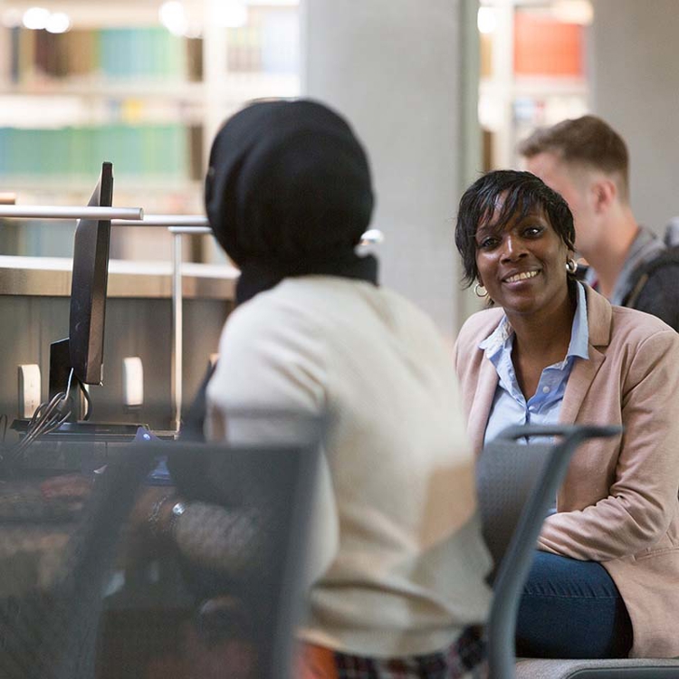 students working with computers